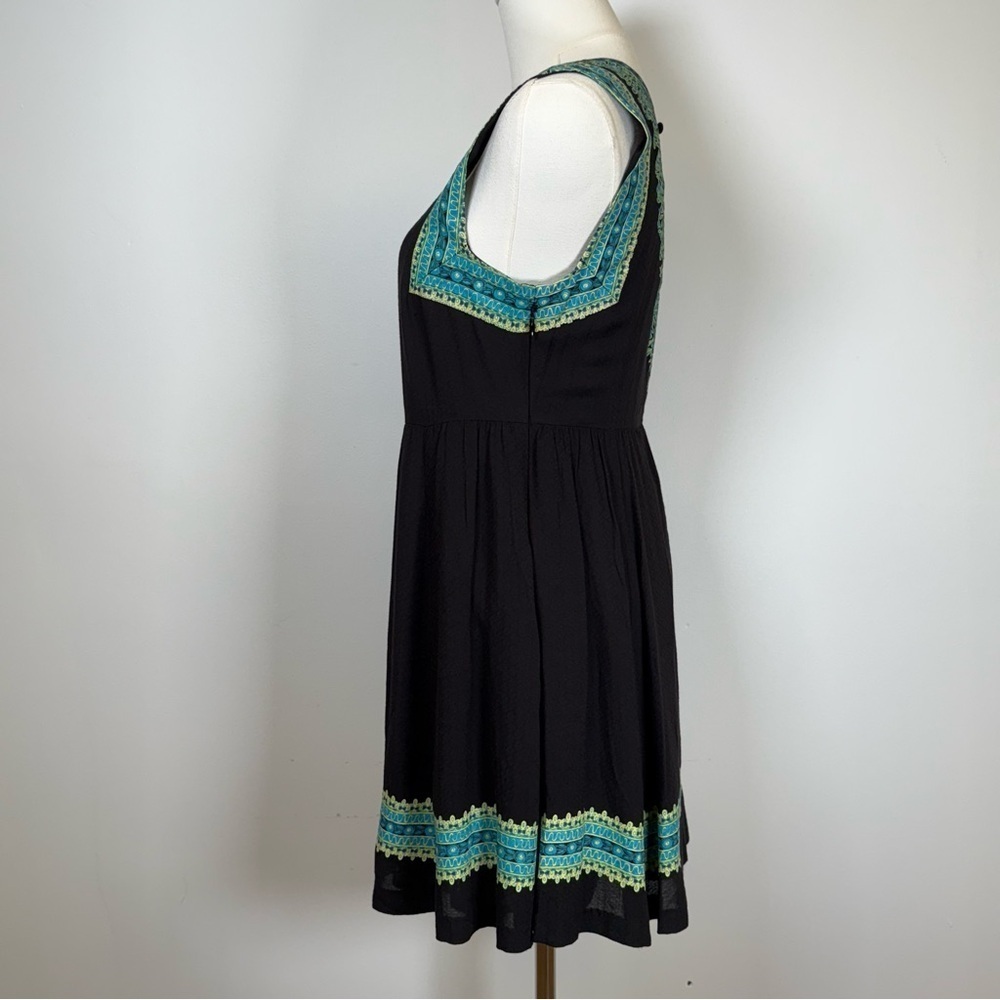 Free People Black And Green Floral Sleeveless Lightweight Dress Women’s Size 2 - Picture 4 of 9
